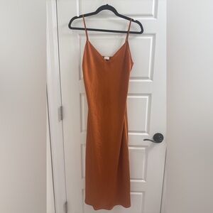 Wilfred Slip Dress in burnt orange/bronze orange